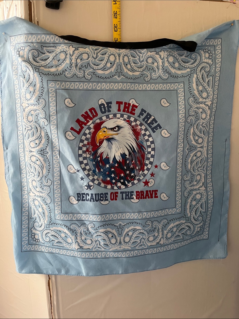 Patriotic Eagle Bandana top with Light Blue Red White Navy